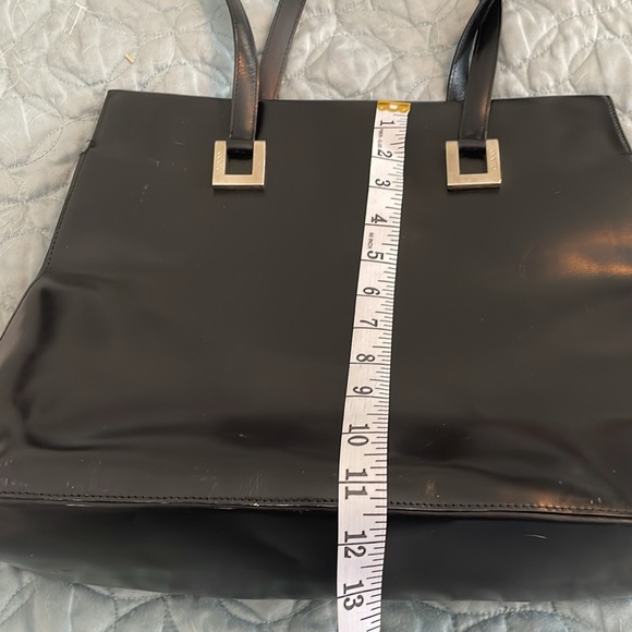 Genny Italian, black leather tote bag preop - Picture 4 of 9